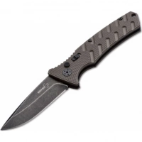 Автоматический складной нож Boker Plus Strike Coyote Spearpoint, сталь AUS-8 BlackWash™ Plain, рукоять анодированный алюминий, BK01BO424 купить в Алмате