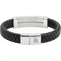 Браслет Zippo Steel Bar Braided Leather Bracelet (20 см) купить в Алмате