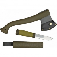 Набор Morakniv Outdoor Kit MG, нож Morakniv 2000 сталь Sandvik 12C27, цвет зеленый + топор купить в Алмате