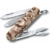 Нож перочинный Victorinox CLASSIC, сталь X55CrMo14, рукоять Cellidor®, песочный камуфляж купить в Алмате