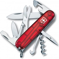 Нож перочинный Victorinox Climber, сталь X55CrMo14, рукоять Cellidor®, полупрозрачный красный купить в Алмате