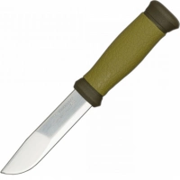 Нож с фиксированным лезвием Morakniv 2000, сталь Sandvik 12C27, рукоять пластик/резина, зеленый купить в Алмате