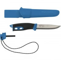 Нож с фиксированным лезвием Morakniv Companion Spark (S) Blue, сталь Sandvik 12C27, рукоять резина/пластик купить в Алмате