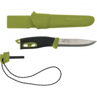 Нож с фиксированным лезвием Morakniv Companion Spark (S) Green, сталь Sandvik 12C27, рукоять резина/пластик купить в Алмате