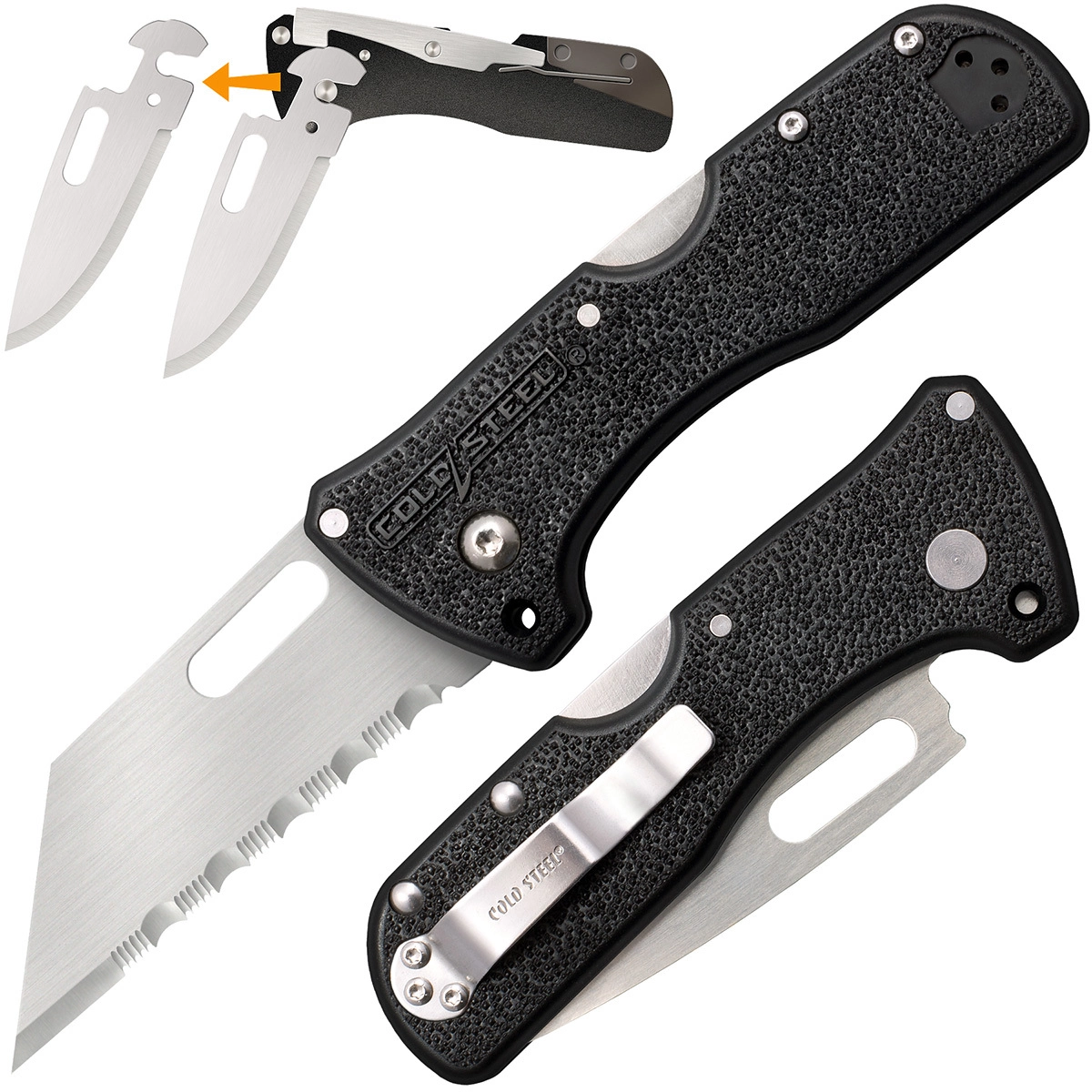 Складной нож со сменными лезвиями Cold Steel 40BA Click N Cut Folder, сталь 420J2