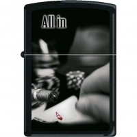 Зажигалка ZIPPO All In, латунь с покрытием Black Matte, чёрная, матовая, 36x12x56 мм купить в Алмате