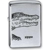 Зажигалка ZIPPO Alligator, с покрытием Brushed Chrome, латунь/сталь, серебристая, матовая, 36x12x56 купить в Алмате