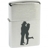 Зажигалка ZIPPO Cowboy Couple Brushed Chrome, латунь, ник.-хром. покр., серебр., матов., 36х56х12 мм купить в Алмате