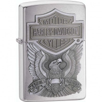 Зажигалка ZIPPO Harley-Davidson®, с покрытием Brushed Chrome, латунь/сталь, серебристая, 36x12x56 мм купить в Алмате