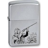 Зажигалка ZIPPO Hunter, с покрытием Satin Chrome™, латунь/сталь, серебристая, матовая, 36x12x56 мм купить в Алмате