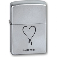 Зажигалка ZIPPO Love Satin Chrome, латунь с никеле-хромовым покрыт., серебр., матовая, 36х56х12 мм купить в Алмате