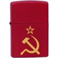 Зажигалка ZIPPO Серп и Молот Red Matte, латунь с порошковым покрытием, красная, матовая, 36х56х12 мм купить в Алмате