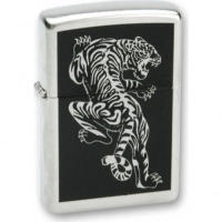 Зажигалка ZIPPO Tigre Satin Chrome, латунь с ник.-хром. покрыт., серебр., матовая, 36х56х12 мм купить в Алмате