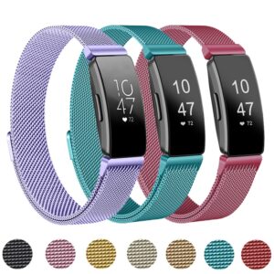 Ремешок черный для смарт-часов Fitbit Inspire 2, металлический магнитный браслет «Миланская петля», сменный Браслет для Fitbit Inspire 2